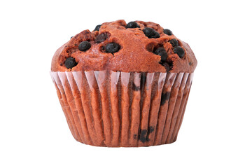 Muffin cup cake chocolate chip isolated transparent background photo PNG file