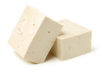 tofu on white background