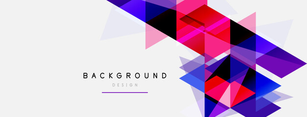 Fototapeta premium Mosaic triangles geometric background. Techno or business concept, pattern for wallpaper, banner, background, landing page