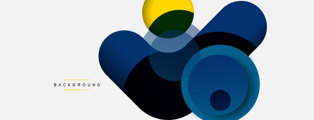 Vector round shapes circles minimal geometric background. Vector illustration for wallpaper banner background or landing page