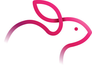 Fototapeta na wymiar rabbit cute pink, line