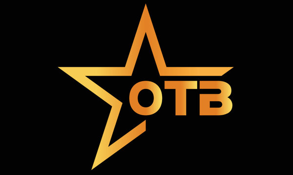 OTB golden luxury star icon three letter logo design vector template. royal logo | luxury logo | jewelry logo | premium logo | iconic logo | Victoria logo |	