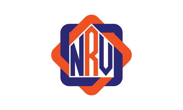 NRV three letter real estate logo with home icon logo design vector template | construction logo | housing logo | engineering logo | initial letter logo | minimalist logo | property logo |