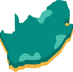 Fototapeta premium 3d vector map of South Africa
