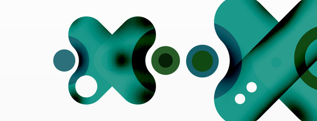 Creative geometric wallpaper. Minimal bubble arrow and circle abstract background. Techno business template for wallpaper, banner, background or landing