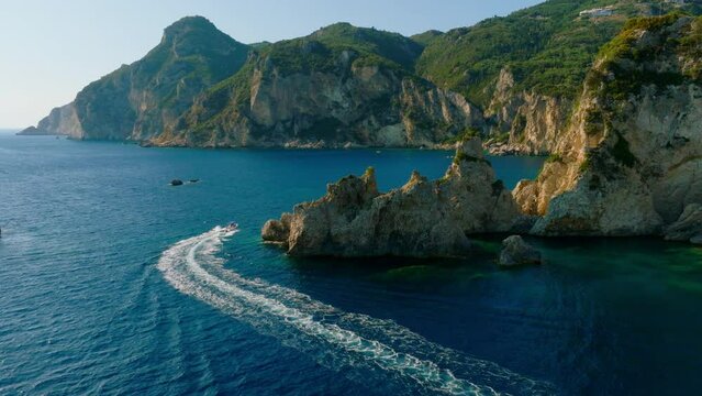 Drone footage of the island of Corfu Greece