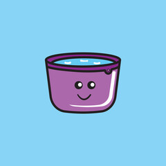 illustration vector graphic of bucket kawaii doodle good for animation children or etc.