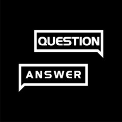 Speech bubbles with Question and Answer icon isolated on dark background
