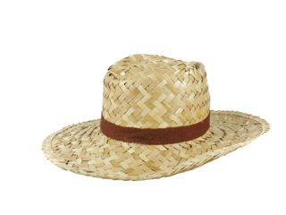 beige straw hat or hat weave isolated on white background concept vacation,summer,holiday