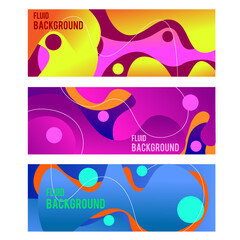 liquid banner set gradient colorful can be background