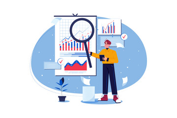 Researcher Illustration concept on white background
