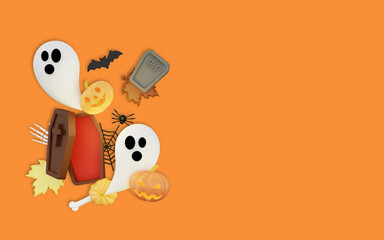 3d illustration of happy halloween  