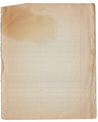 Old vintage rough paper with scratches and stains texture isolated