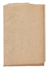 Old vintage rough paper with scratches and stains texture isolated