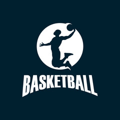 vintage logo basketball template illustration