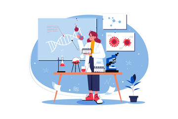 Biostatistician Illustration concept on white background