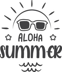 Summer illustration on transparent background