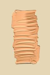 Liquid foundation smear in beige color. Abstract skin tone background for banner.