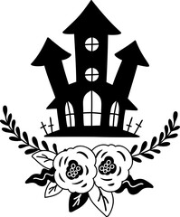 Halloween illustration on transparent background