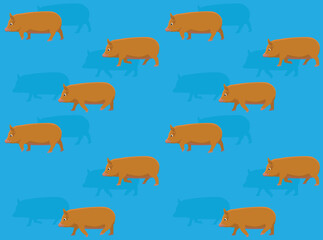 Animal Pig Tamworth Walking Seamless Wallpaper Background