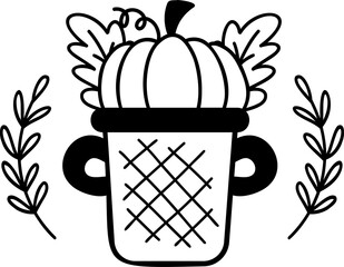 thanksgiving illustration on transparent background