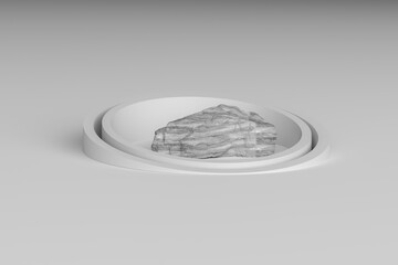 abstract geometric Stone and Rock shape background, minimalist mockup for podium display or showcase, 3d rendering