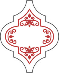 christmas arabesque tile ornaments on transparent background