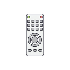 TV remote icon in color, isolated on white background 