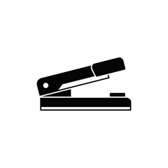stapler icon in black flat glyph, filled style isolated on white background