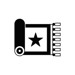 Fabric carpet icon in black flat glyph, filled style isolated on white background