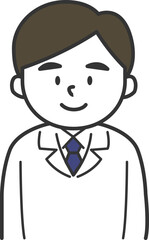 Smiling male doctors and pharmacists