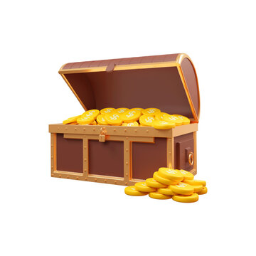 Treasure Chest  Icon Isolated 3d Render Illustration
