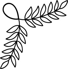 floral frame illustration on transparent background