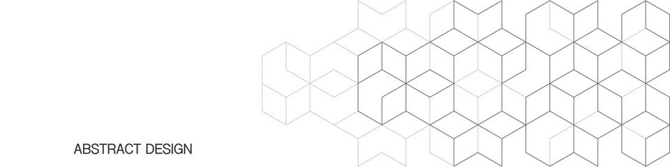 The graphic design elements with isometric shape blocks. Vector illustration of abstract geometric background for a banner template or header design
