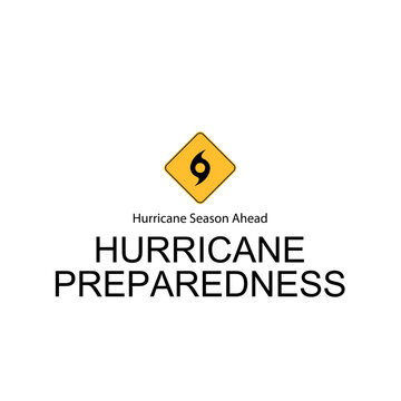 hurricane preparedness sign on white background