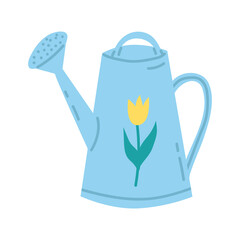 Garden watering can. Spring collection. Flat vector illustration