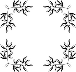 Obraz premium floral frame illustration on transparent background