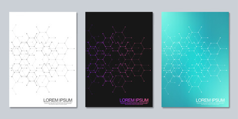 Abstract geometric background with hexagons shape pattern for a business brochure or cover book, page layout, flyer design, and poster template