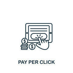 Pay Per Click icon. Line simple line Online Store icon for templates, web design and infographics