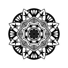 Fototapeta premium Vector Mandala ornament For Painting. Ethnic Oriental Circle Ornament. Great for Antistress Coloring Book, Artmeditation, greeting card, phone case print. Round floral pattern. Hand drawn decorative e