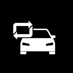  Car rental service icon isolated on dark background