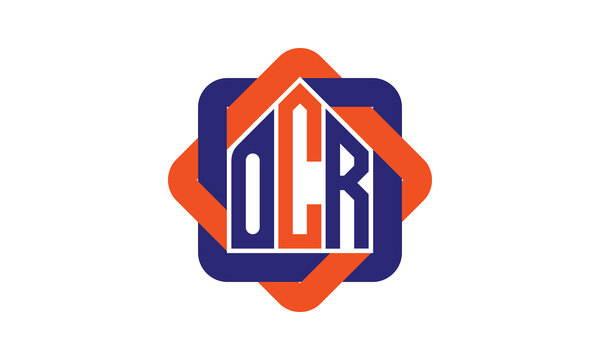 OCR three letter real estate logo with home icon logo design vector template | construction logo | housing logo | engineering logo | initial letter logo | minimalist logo | property logo |