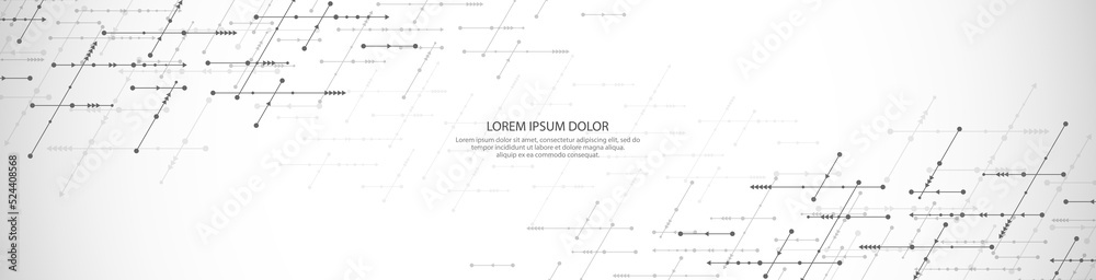 Poster website header or banner design template. abstract technology background with arrows and lines