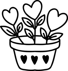 love and valentine illustration on transparent background