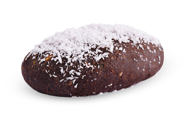 Chocolate cake potato isolated on white background