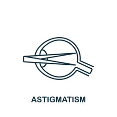 Astigmatism icon. Line simple icon for templates, web design and infographics