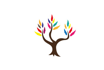 Illustration Vector graphic of Multicolor tree fit for Modern Colorful logo etc.