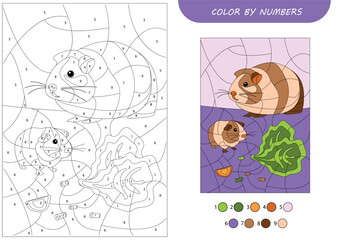 Color by numbers for children illustration