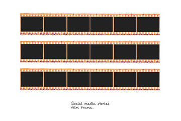(35 mm.) film collections frame.With black space.film camera.text space.film template.	