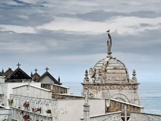 Cemetery of the town of Luarca, Asturias, considered the most interesting in Spain, a famous place of tourist interest for the wonderful views that can be enjoyed as it is located on top of a mountain